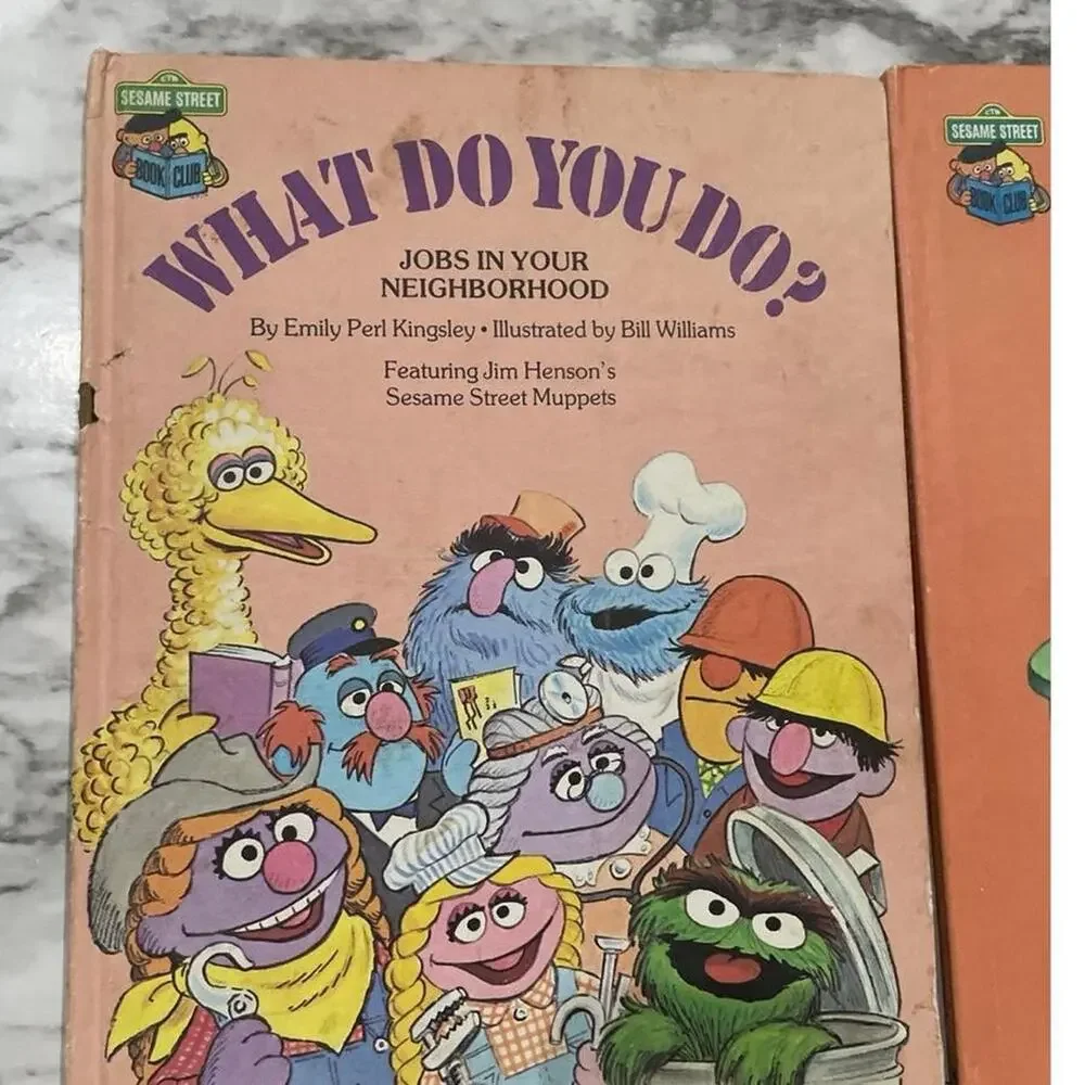 4 vintage sesame street books